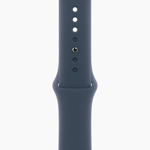 Apple Watch SE (2-е поколение 2023), 44 мм, алюминий серебристого цвета, ремешок синий, M/L